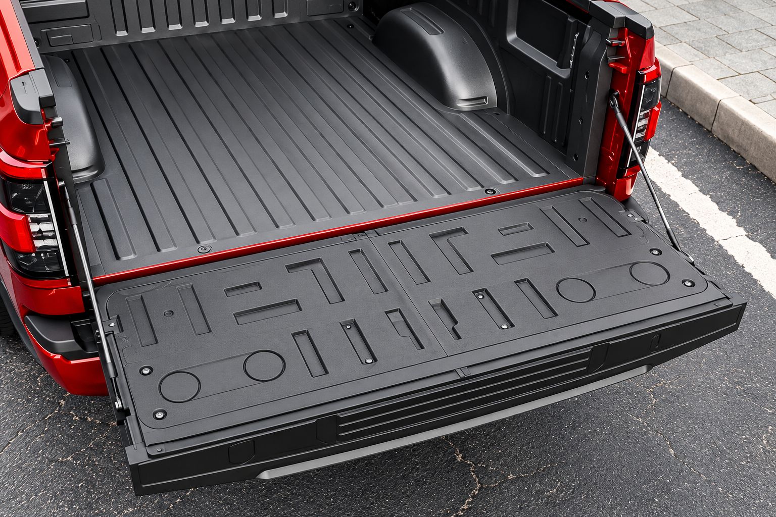 Flakmatta och bakluckeskydd i TPE – svart (Ford F-150 2021–2025, 6,5-fots flak) - 3