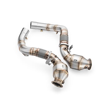 RM Motors downpipe BMW M8 F91 med katalysator HJS 300 cpsi EURO 6