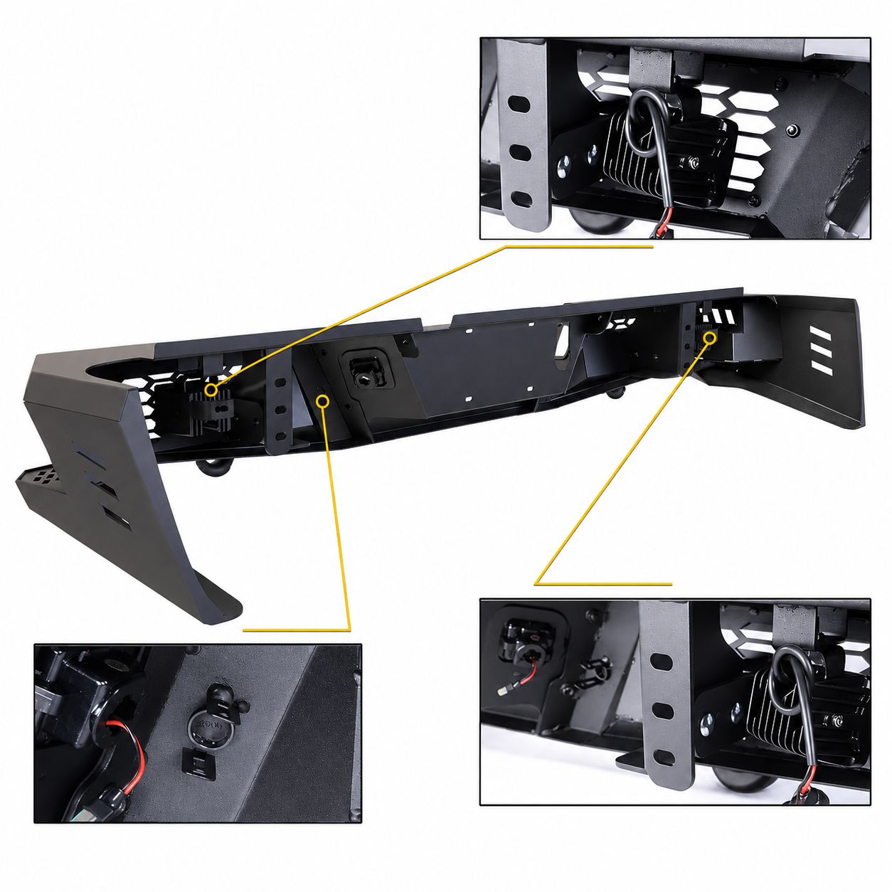 Bakstötfångare – Heavy Duty – LED och schacklar – RAM 1500 2009–2018 samt RAM 1500 Classic 2019–2024 - 6