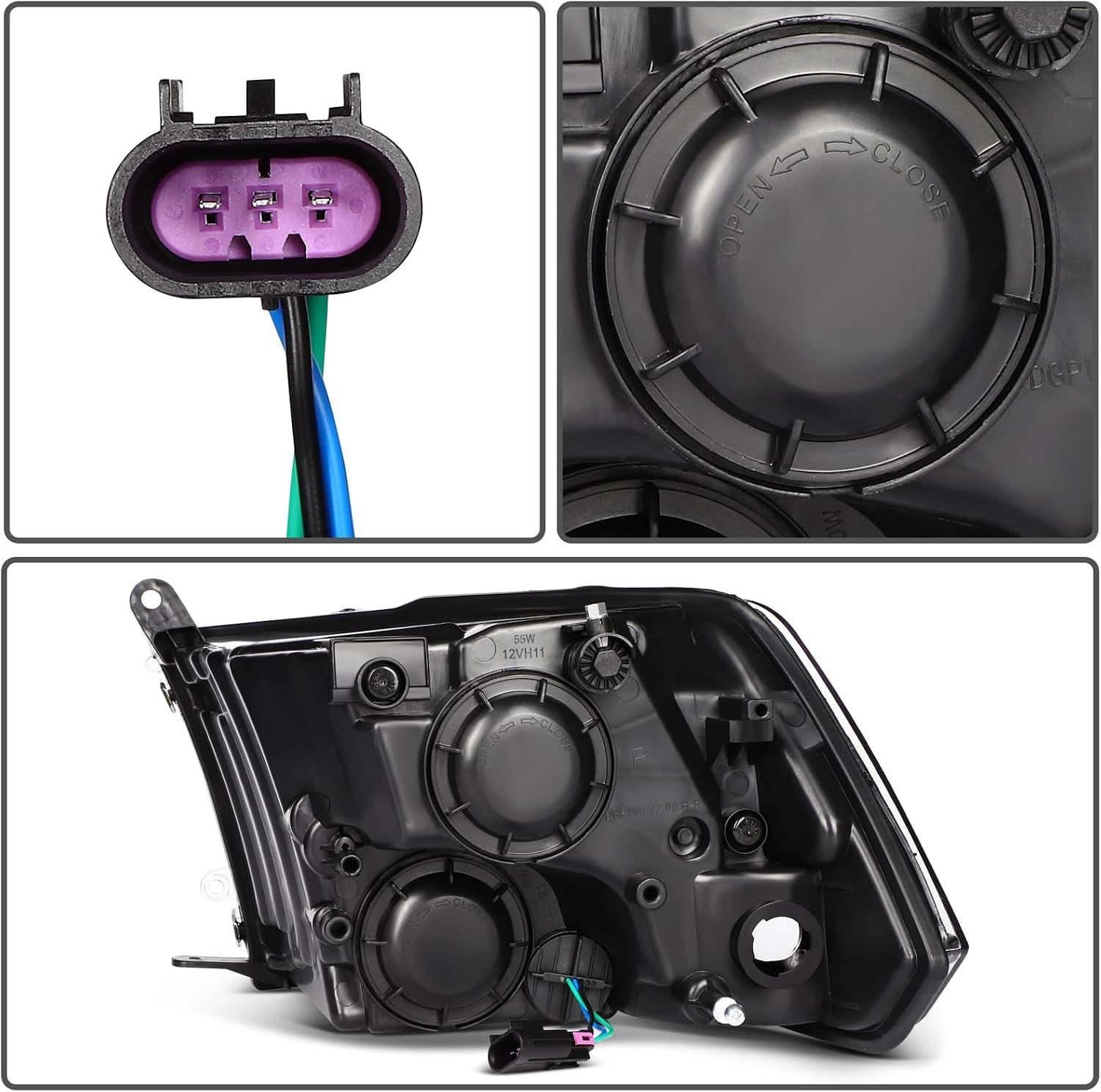 Halogenstrålkastare – röktonade – par – RAM 1500/2500/3500 2009–2018 samt RAM 1500 Classic 2019–2024 - 9