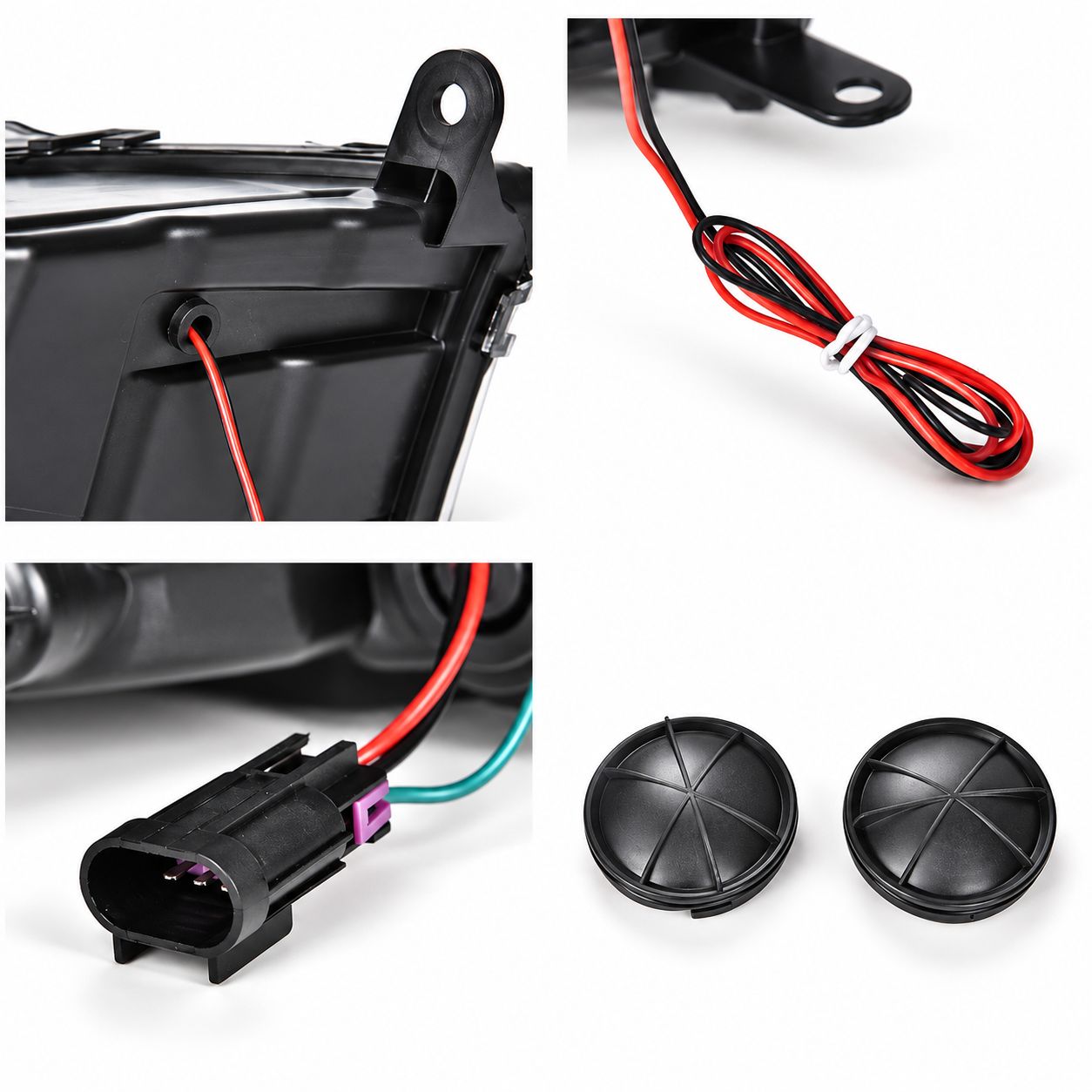 Strålkastare med LED-varselljus – svarta – par – RAM 1500/2500/3500 2009–2018 samt RAM 1500 Classic 2019–2024 - 7