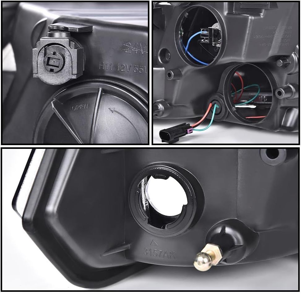Strålkastare med LED-varselljus – svarta – par – RAM 1500/2500/3500 2009–2018 samt RAM 1500 Classic 2019–2024 - 8