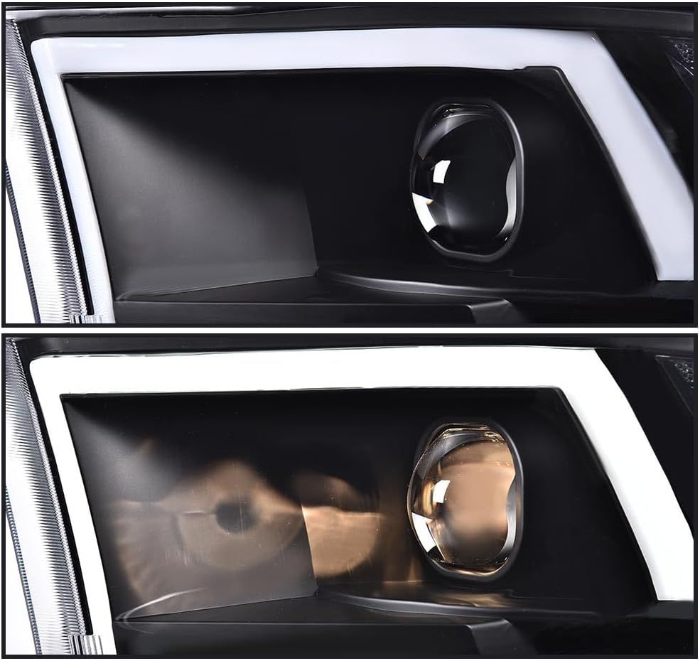 Strålkastare med LED-varselljus – svarta – par – RAM 1500/2500/3500 2009–2018 samt RAM 1500 Classic 2019–2024 - 4