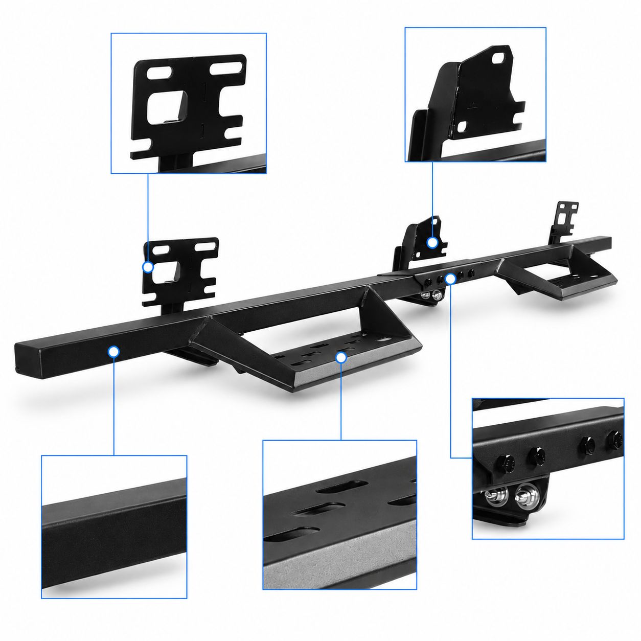 Sidosteg – Heavy Duty i stål – par – RAM 1500 2009–2018 samt RAM 1500 Classic 2019–2024 Crew Cab samt RAM 2500/3500 Crew Cab 2010–2026 - 4