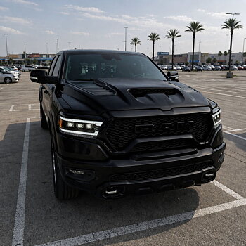 Frontstötfångarsats – TRX-stil med grill och LED-dimljus – RAM 1500 DT 2019–2023 Tradesman, Big Horn och Laramie