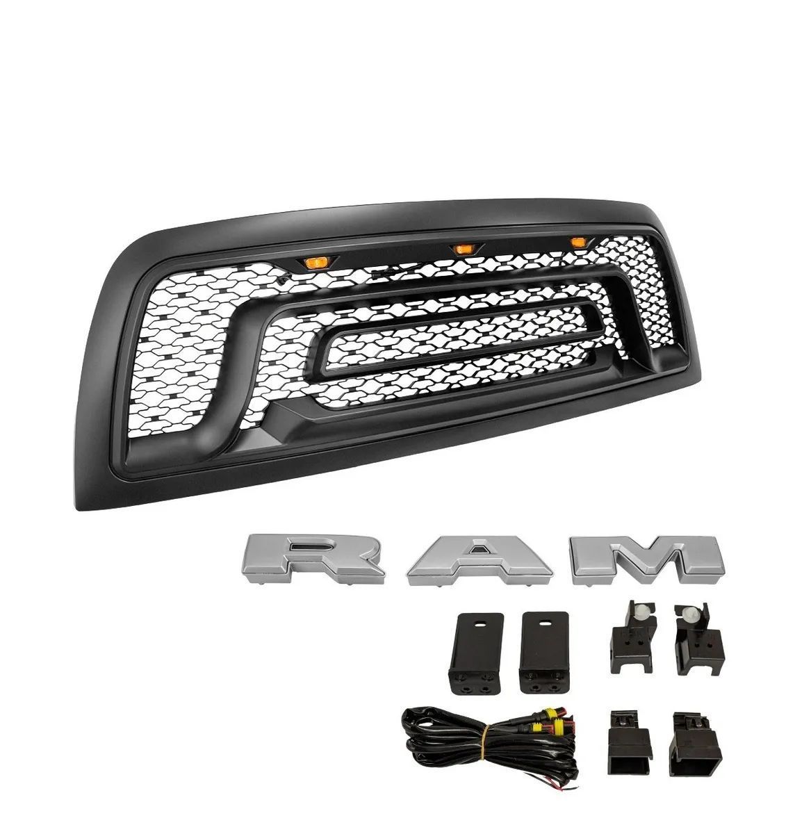 Övre grill med LED – Rebel-stil – mattsvart – RAM 2500/3500 2010–2018 - 2