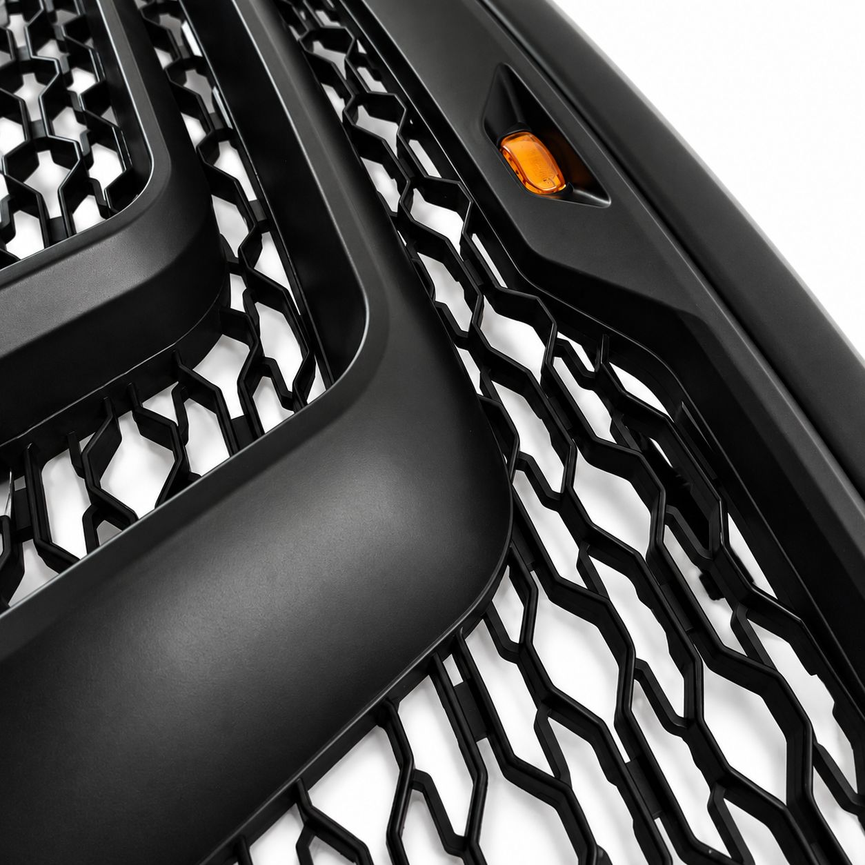 Övre grill med LED – Rebel-stil – mattsvart – svarta bokstäver – RAM 1500 2013–2018 - 7