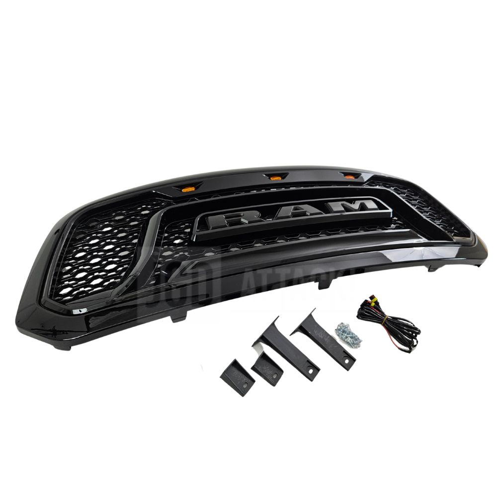 Övre grill med LED – Rebel-stil – blanksvart – RAM 1500 2013–2018 - 3