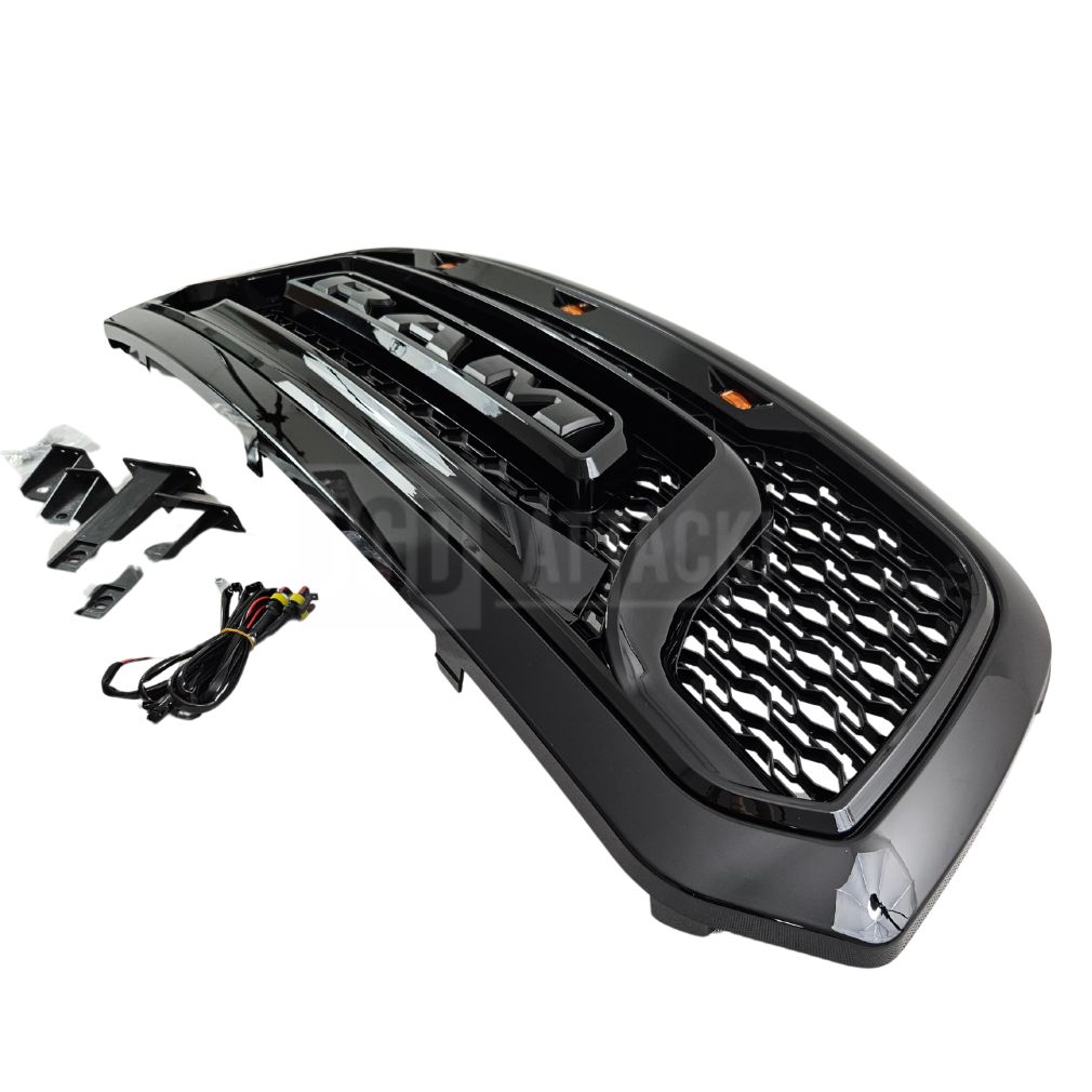 Övre grill med LED – Rebel-stil – blanksvart – RAM 1500 2013–2018 - 4