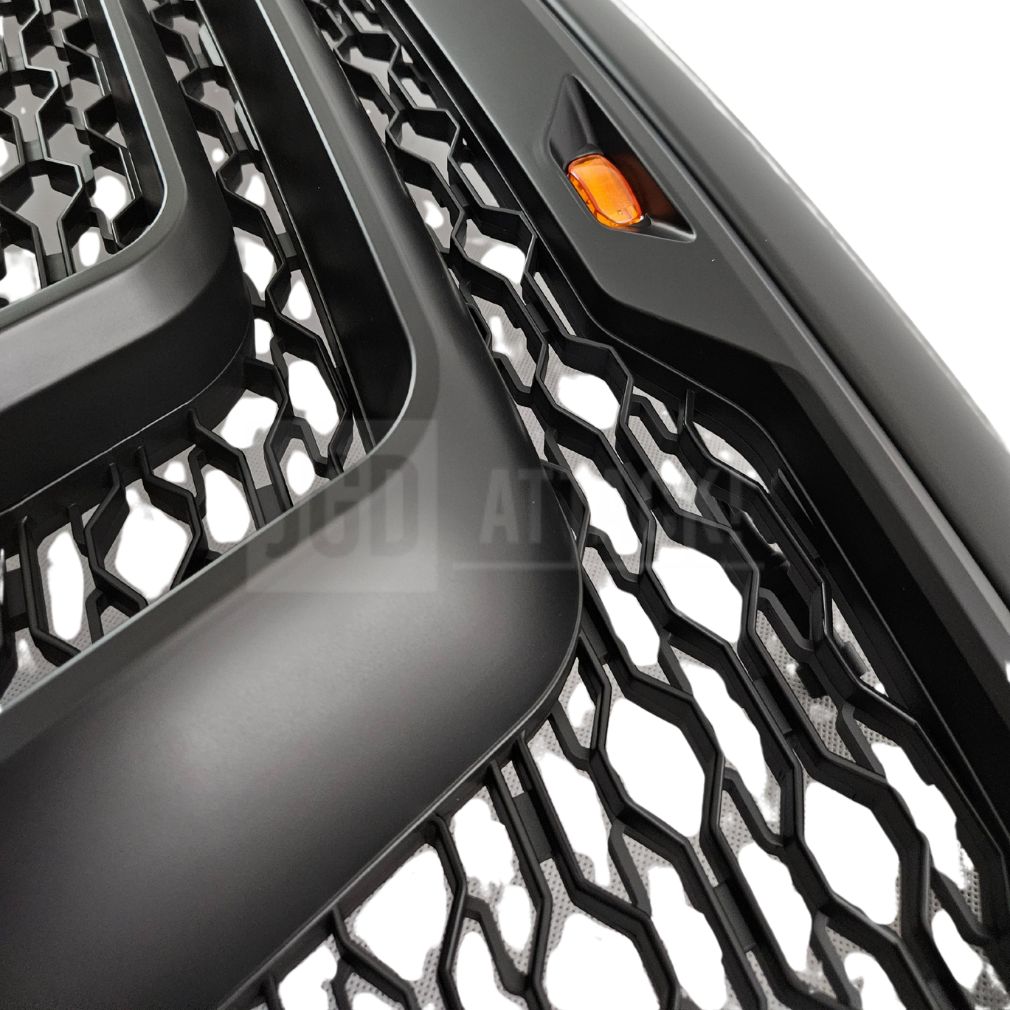 Övre grill med LED – Rebel-stil – mattsvart – silverfärgade bokstäver – RAM 1500 2013–2018 - 7