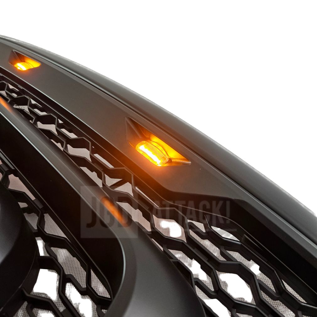 Övre grill med LED – Rebel-stil – mattsvart – silverfärgade bokstäver – RAM 1500 2013–2018 - 8