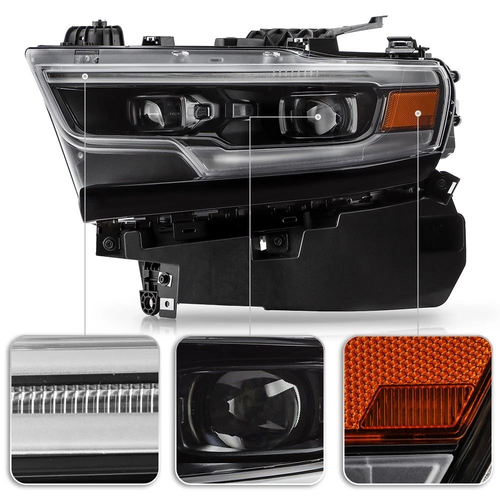 Full LED Matrix-strålkastare – svart – vänster – RAM 1500 DT Limited och Longhorn 2019–2023 - 2