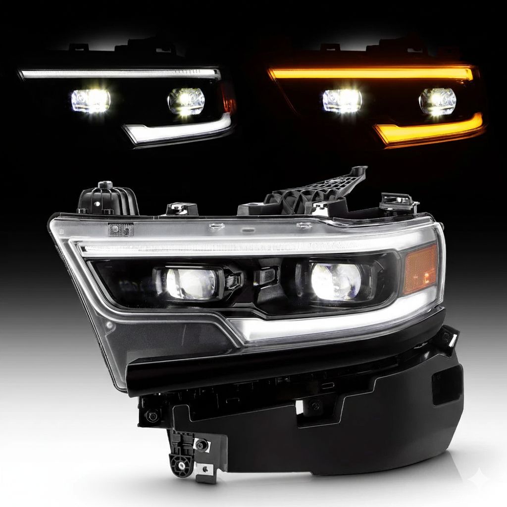 Full LED Matrix-strålkastare – svart – vänster – RAM 1500 DT Limited och Longhorn 2019–2023 - 3