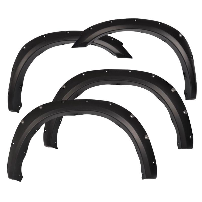 Skärmbreddare – Pocket Rivet – mattsvarta – 4 delar – RAM 2500/3500 2010–2018 - 2