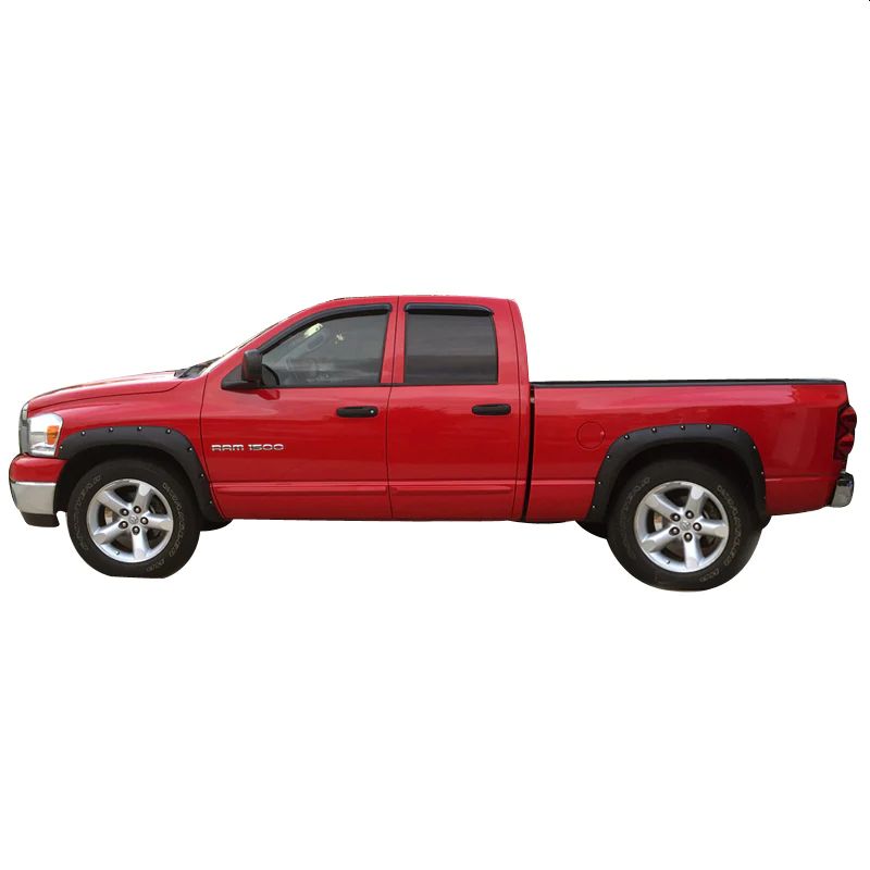 Skärmbreddare – Pocket Rivet – mattsvarta – 4 delar – RAM 1500/2500/3500 2002–2008 - 4