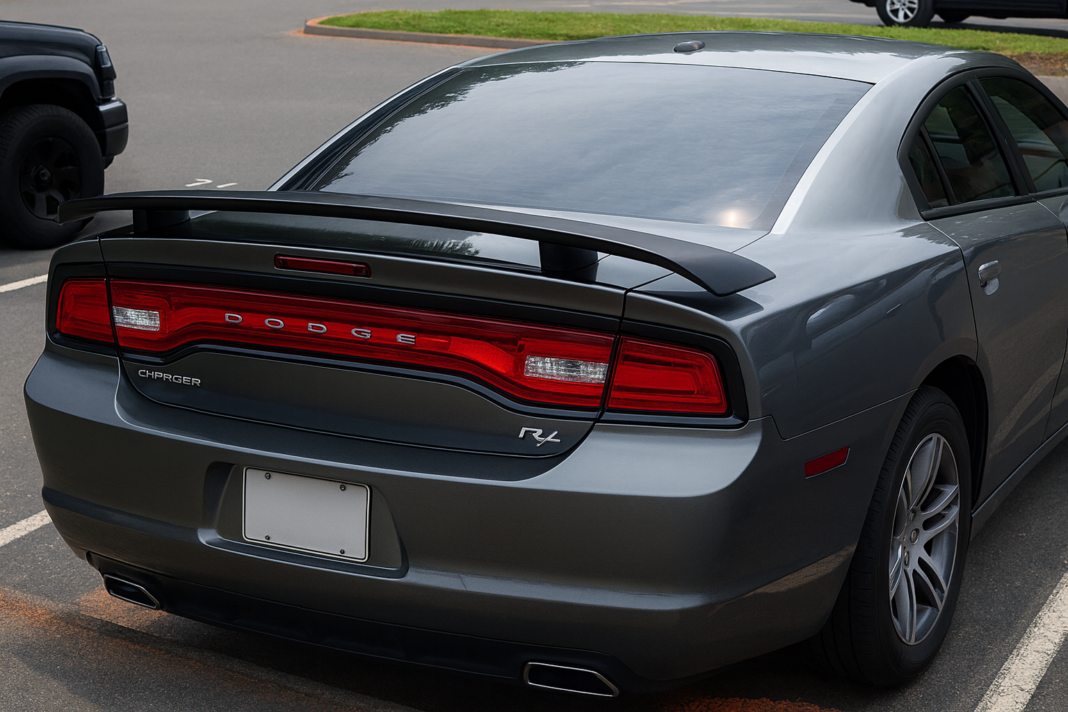 Bakspoiler – SRT8/R/T-stil – mattsvart - 4