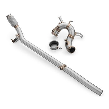 RM Motors Downpipe-kit DPF-delete kit Volkswagen Golf VIII 2.0 TDI GTD med värmesköld