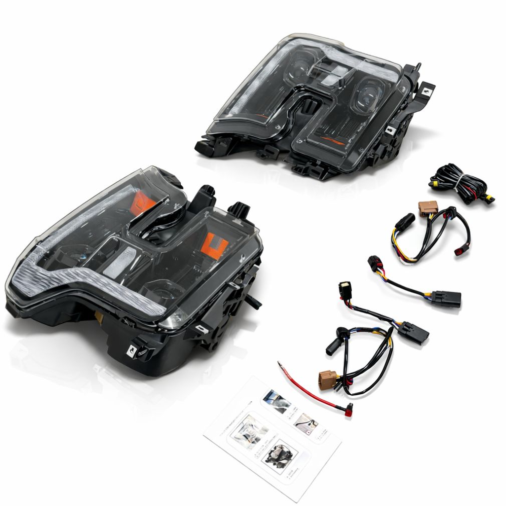 Full-LED strålkastare – NIGHTSTRIKE Black Edition – Orange blinkers (F150 15-17, RAPTOR 17-20) - 19