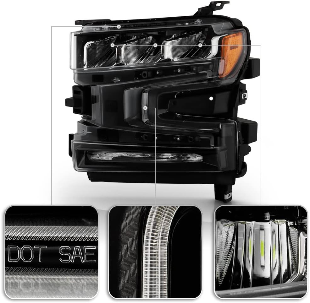 LED-strålkastare med halogenblinkers – vänster (SILVERADO 1500 19–21) - 6