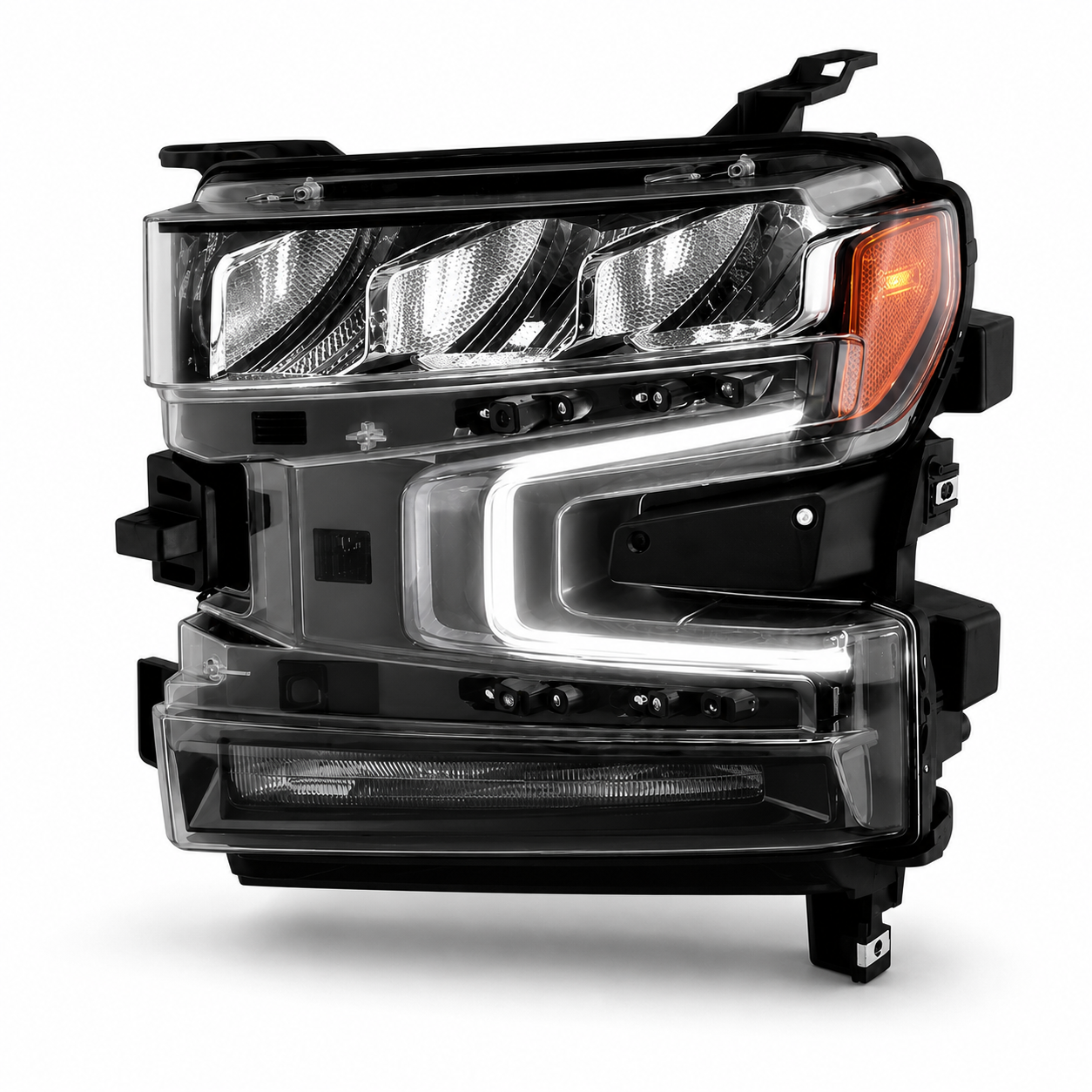 LED-strålkastare med halogenblinkers – komplett sats (SILVERADO 1500 19–21) - 9