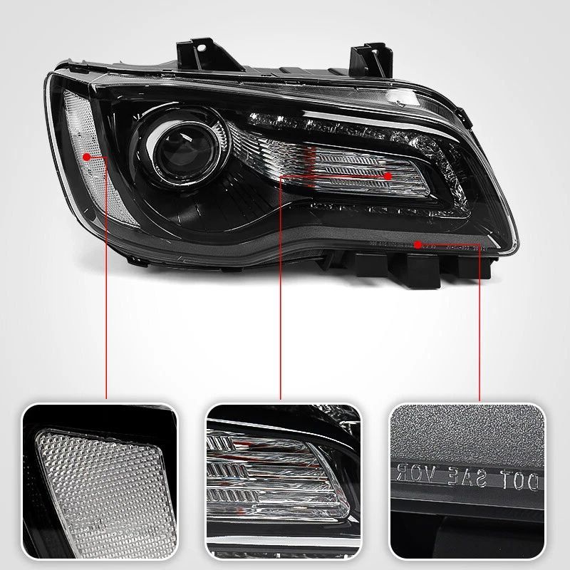 Höger halogenstrålkastare med LED-varselljus (CHRYSLER 300 15–23) - 3