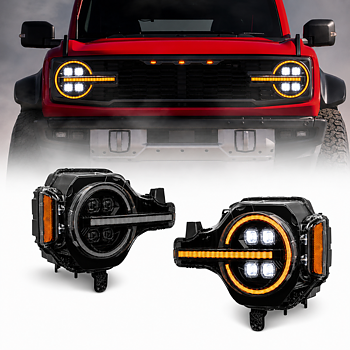 Full-LED strålkastare med 4 projektorer – NIGHTSTRIKE Black Edition (FORD BRONCO 2021–2026)