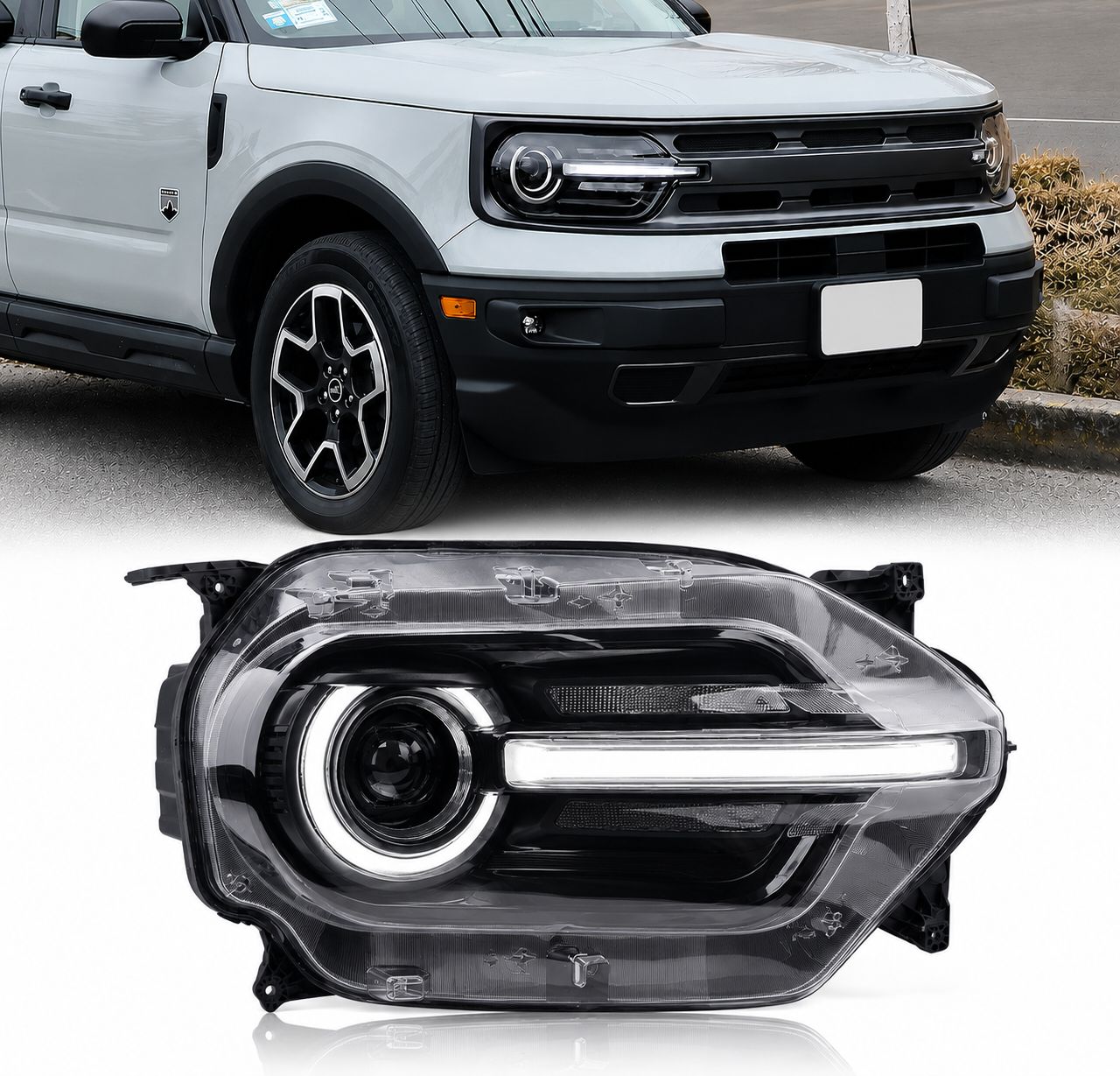 Full-LED strålkastare – Passagerarsida (FORD BRONCO SPORT 2021–2026 USA)
