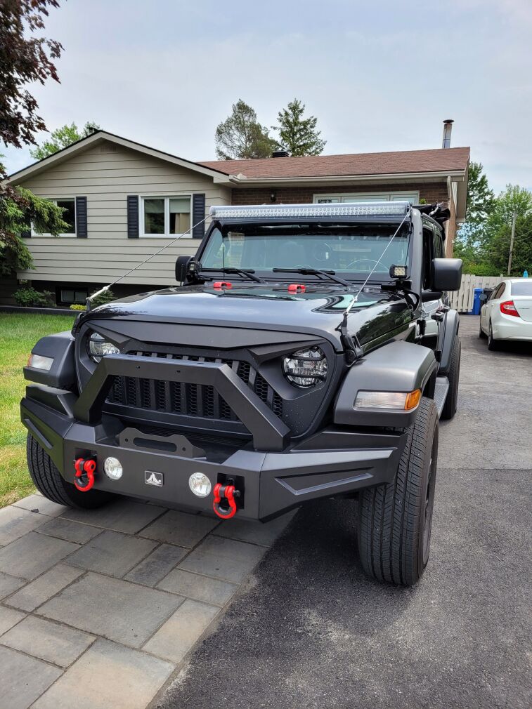 Modulär främre stötfångare – offroad Kansas – D-Rings & frontbåge & dimljus (Wrangler JL 18-26)