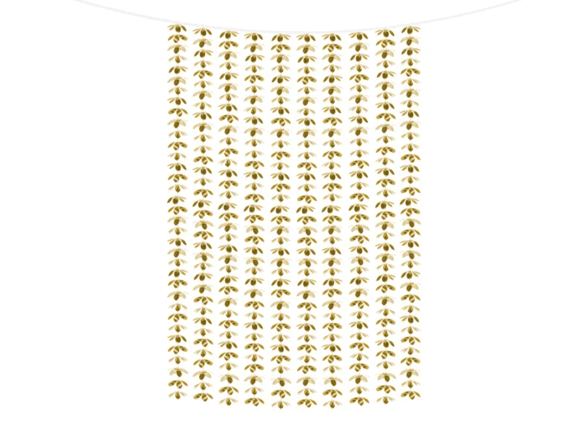 Back drop draperi - Guld blommor