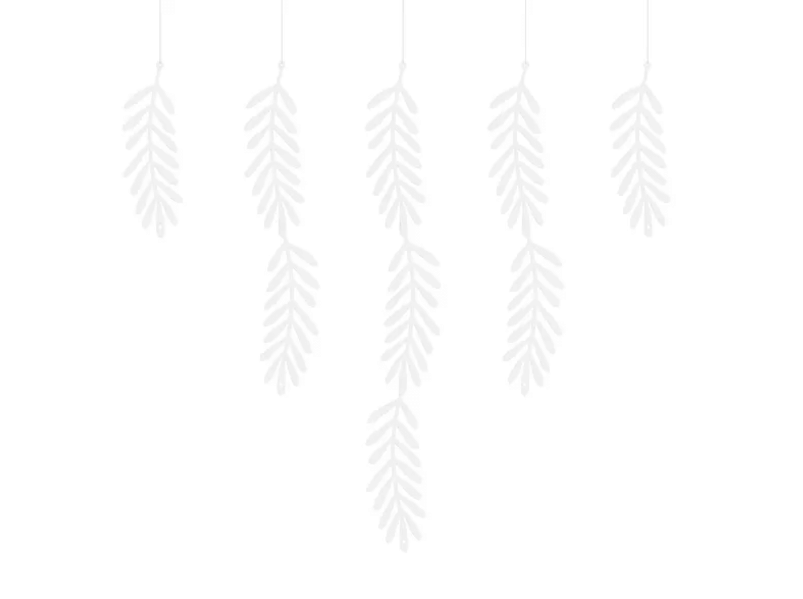 Hängande dekoration - Fjädrar - Vit dop