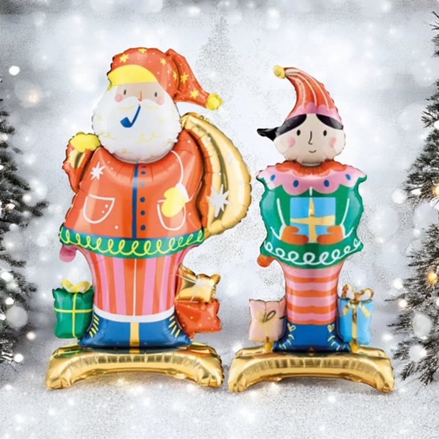 Folieballonger 3D - Jultomte & tomtenisse (som står själva)