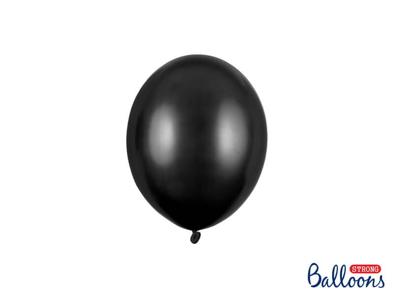 Miniballonger metallic - Svart (100-pack)