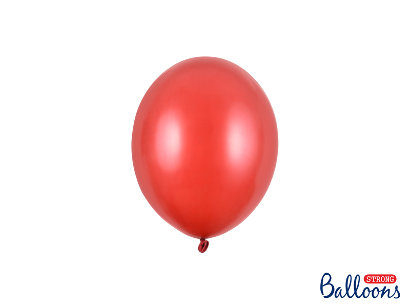 Miniballonger metallic - Röd (100-pack)