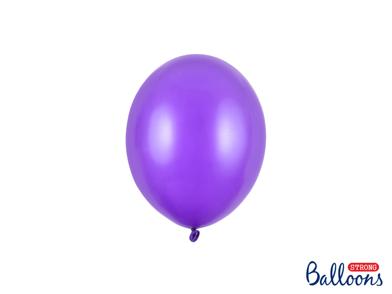 Miniballonger metallic - Lila (100-pack)