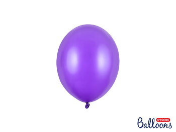 Miniballonger metallic - Lila (100-pack)