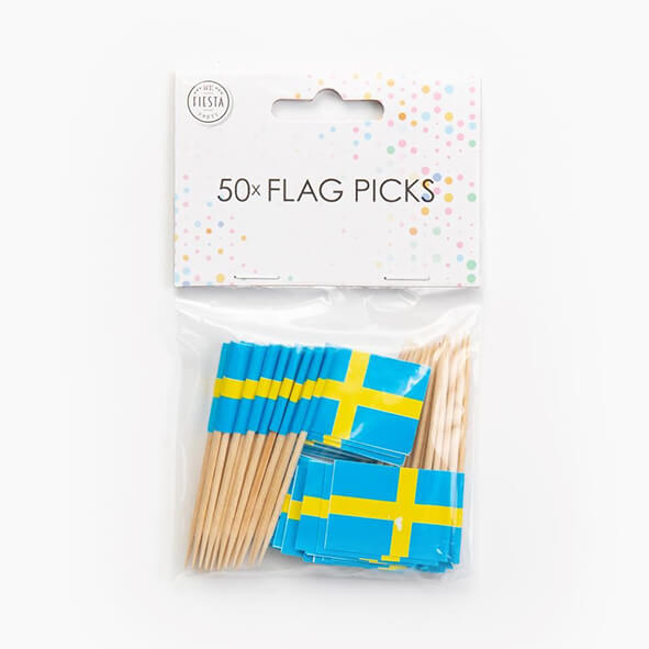 Cake picks | 50-pack | Sverigeflagga