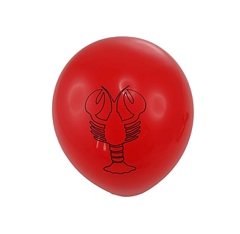 Ballonger - Röda med kräftmotiv (10-pack)