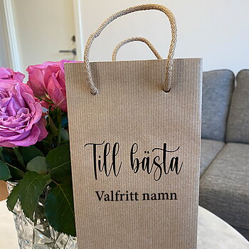 Flaskpåse med namn | "Till bästa"