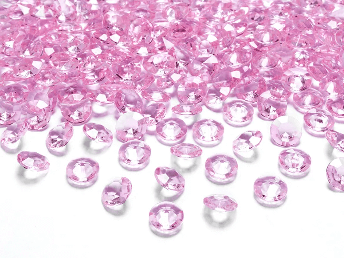 Konfetti kristaller - Rosa diamanter