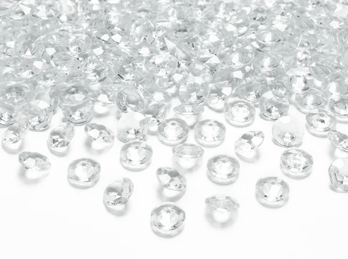 Konfetti kristaller - Transparenta diamanter