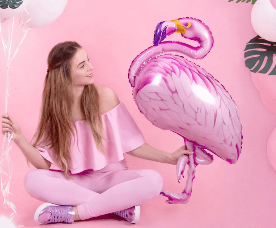 Folieballong - Rosa flamingo -1