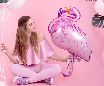 Folieballong - Rosa flamingo -1