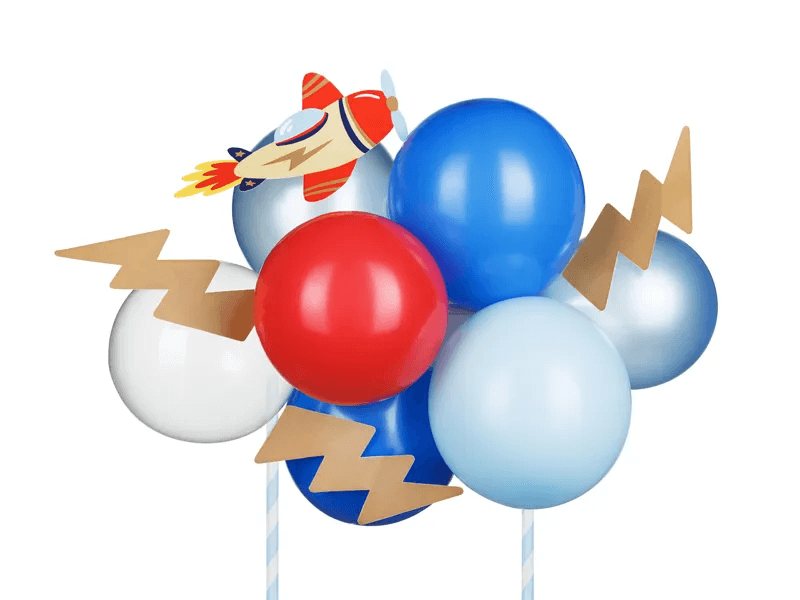 Cake topper - Flygplan och miniballonger