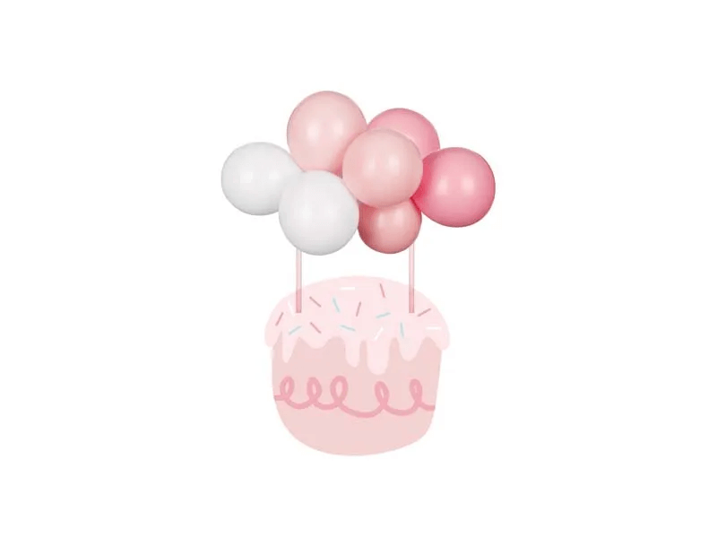 Cake topper moln - Miniballonger - Rosa -1