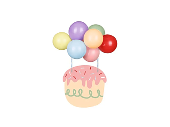 Cake topper moln - Miniballonger - Regnbåge -1