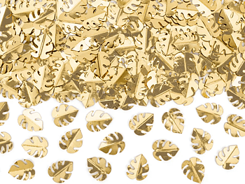 Konfetti | 15 g | Tropiska löv | Metallic guld