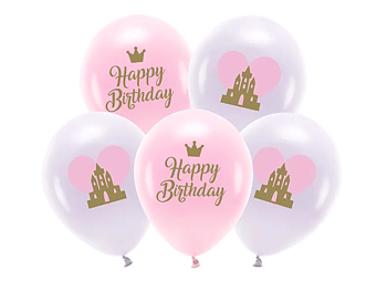 Ballongbukett "Happy Birthday" - Prinsess-tema