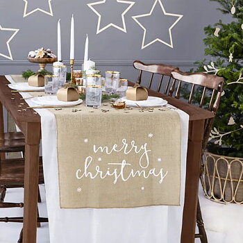Duk - Jute löpare "Merry Christmas" -1
