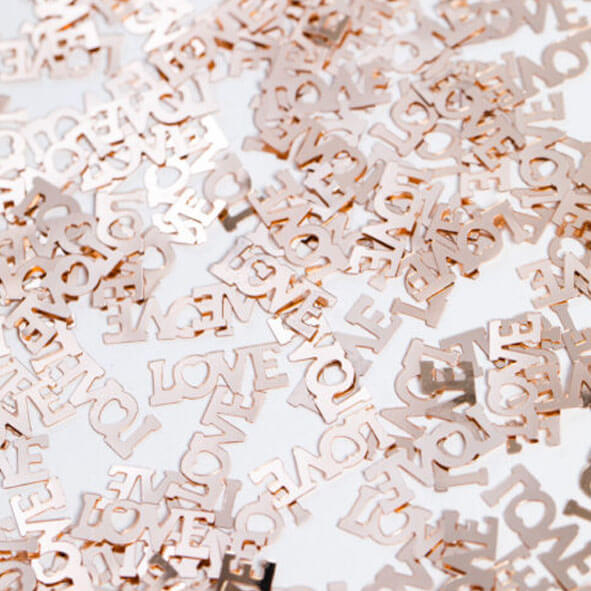 Konfetti "love" - Metallic rosé