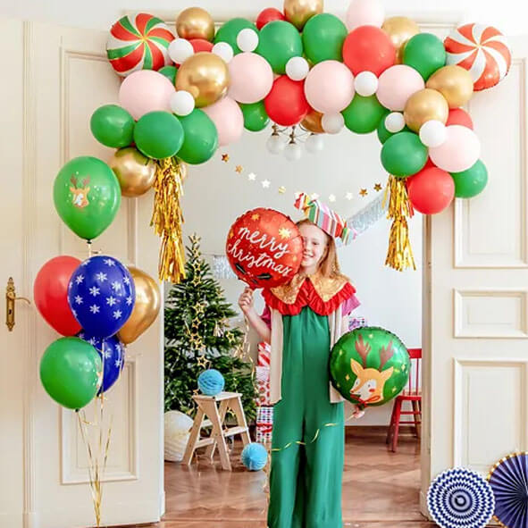 Ballongbukett - Renar och snöflingor 6-pack -1